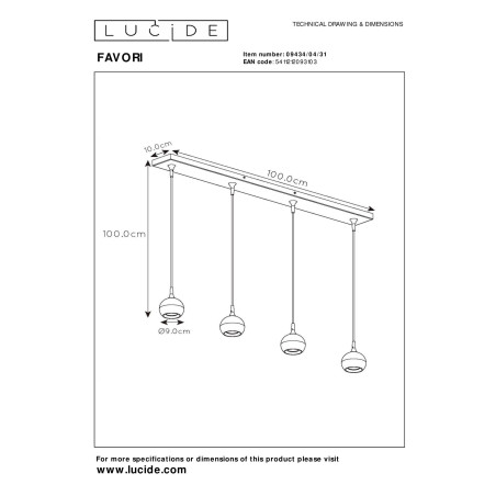 Lampa wiszšca FAVORI 09434/04/31 Lucide