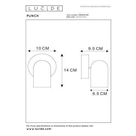 Lampa cienna reflektorek PUNCH 13958/01/30 Lucide