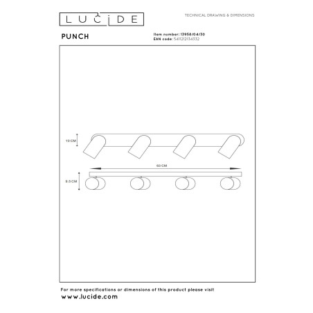 Reflektorek PUNCH 13958/04/30 Lucide