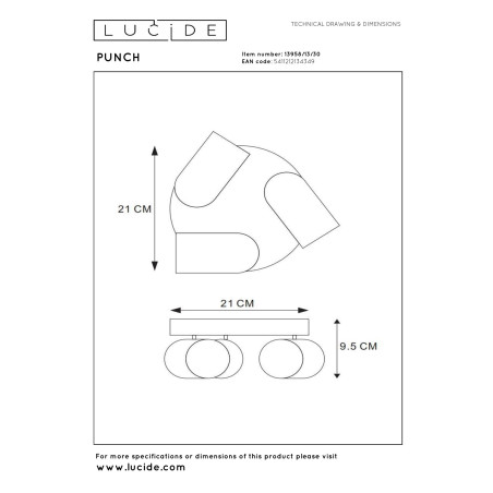 Reflektorek PUNCH 13958/13/30 Lucide