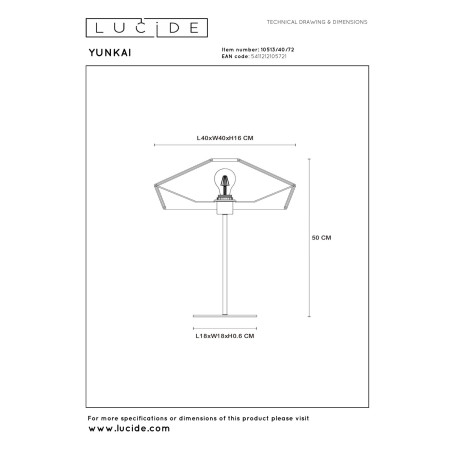 Lampa stołowa YUNKAI 10513/40/72 Lucide
