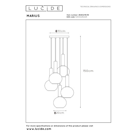 Lampa wiszšca MARIUS 45402/15/30 Lucide