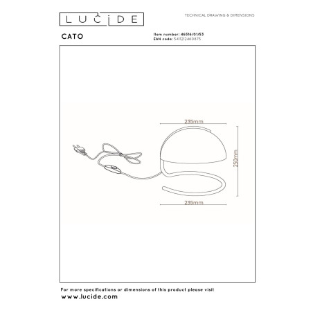 Lampa stołowa CATO 46516/01/53 Lucide