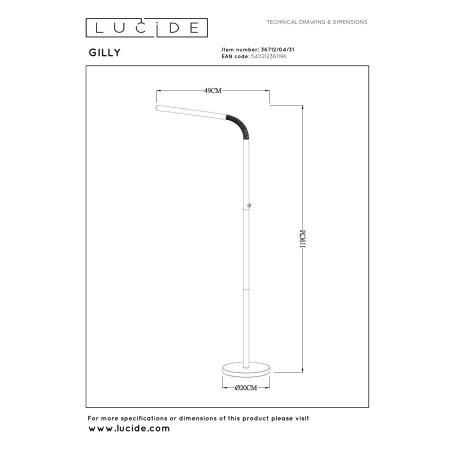 Lampa podłogowa GILLY 36712/04/31 Lucide