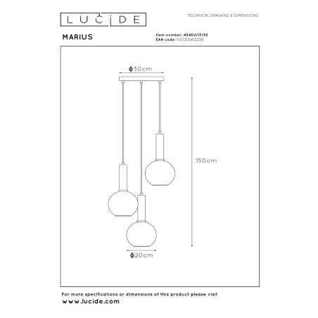 Lampa wiszšca MARIUS 45402/13/30 Lucide