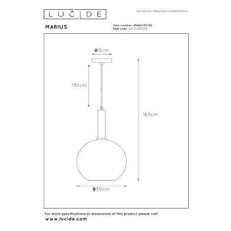 Lampa wiszšca MARIUS 45402/30/30 Lucide