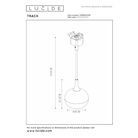 Plafon TRACK FAVORI pendel 09956/01/30 Lucide
