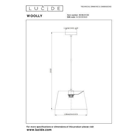 Lampa wiszšca WOOLLY 10416/01/33 Lucide