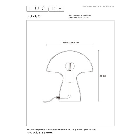 Lampa stołowa FUNGO 10514/01/65 Lucide