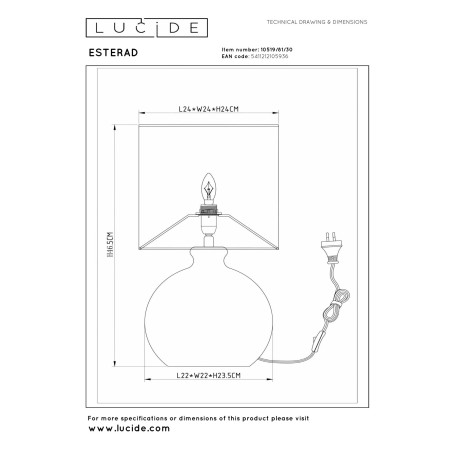 Lampa stołowa ESTERAD 10519/81/30 Lucide
