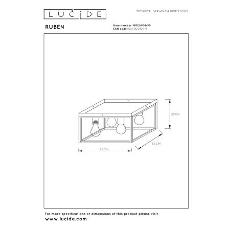 Plafon RUBEN 00124/14/30 Lucide
