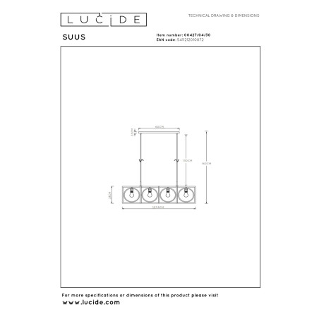 Lampa wiszšca SUUS 00427/04/30 Lucide