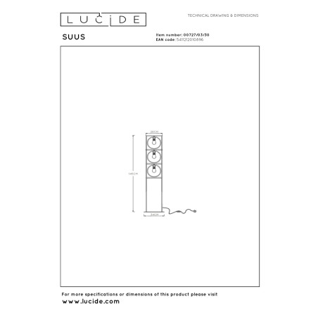 Lampa podłogowa SUUS 00727/03/30 Lucide
