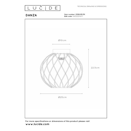Plafon DANZA 21128/25/30 Lucide