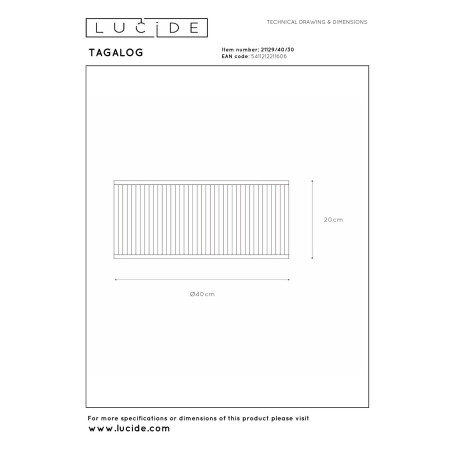 Plafon TAGALOG 21129/40/30 Lucide