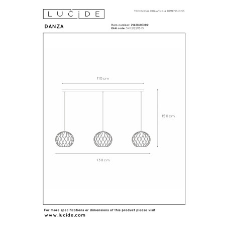Lampa wiszšca DANZA 21428/03/02 Lucide