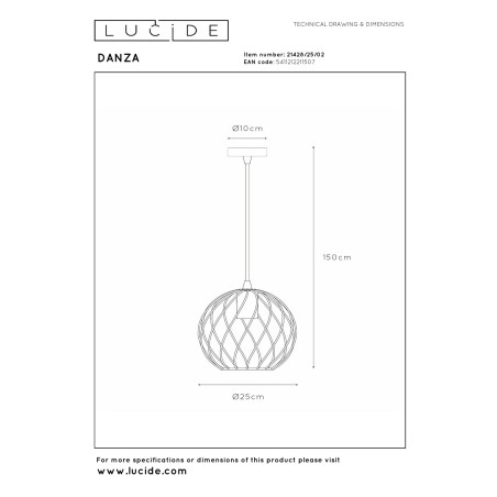 Lampa wiszšca DANZA 21428/25/02 Lucide