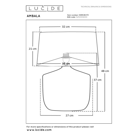 Lampa stołowa AMBALA 10551/81/73 Lucide