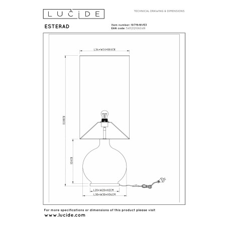 Lampa podłogowa ESTERAD 10719/81/53 Lucide