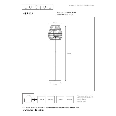 Lampa przenona NERIDA 03845/81/30 Lucide