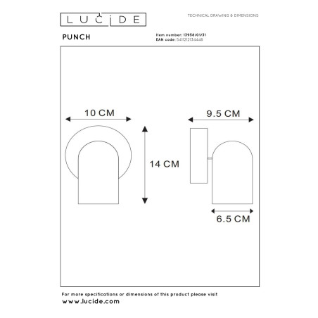 Reflektorek PUNCH 13958/01/31 Lucide