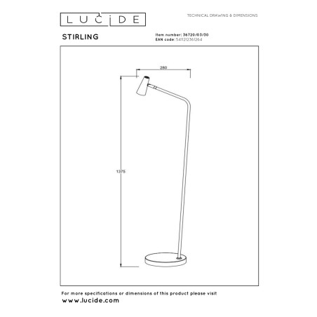 Lampa podłogowa STIRLING 36720/03/30 Lucide
