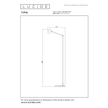 Lampa podłogowa TIPIK 36722/03/30 Lucide