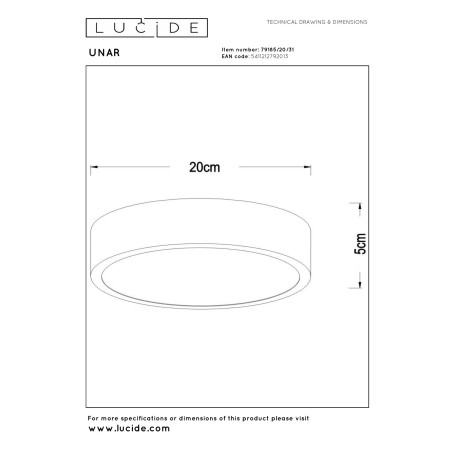 Plafon UNAR 79185/20/31 Lucide