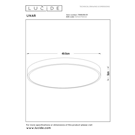 Plafon UNAR 79185/50/31 Lucide
