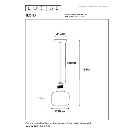 Lampa wiszšca ILONA 45408/18/62 Lucide