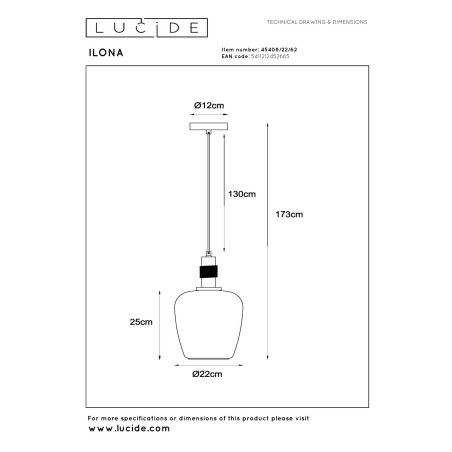Lampa wiszšca ILONA 45408/22/62 Lucide