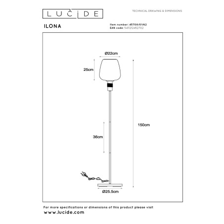 Lampa podłogowa ILONA 45708/01/62 Lucide