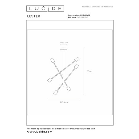 Plafon LESTER 21119/06/02 Lucide