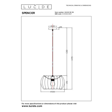 Lampa wiszšca SPENCER 34445/30/36 Lucide