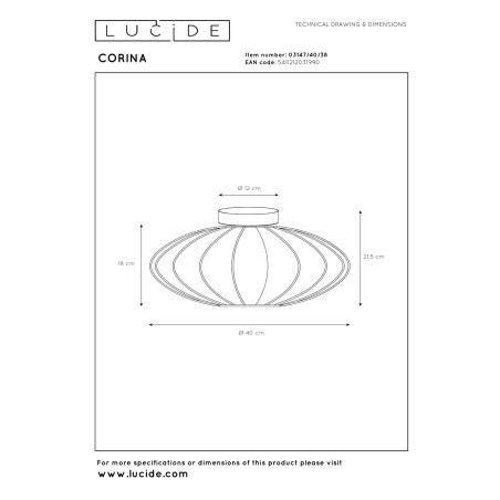 Plafon CORINA 03147/40/38 Lucide