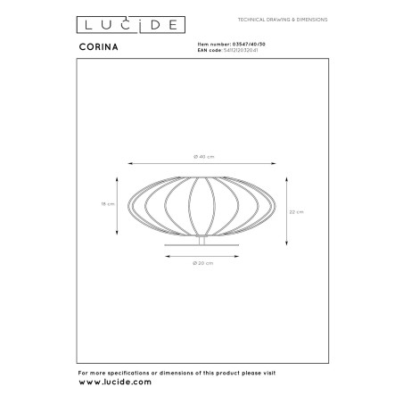 Lampa stołowa CORINA 03547/40/30 Lucide