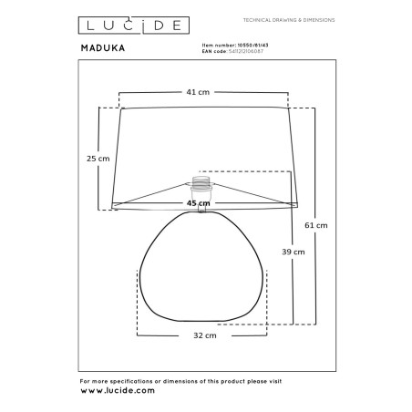 Lampa stołowa MADUKA 10550/81/43 Lucide