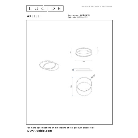 Plafon AXELLE 44112/24/30 Lucide