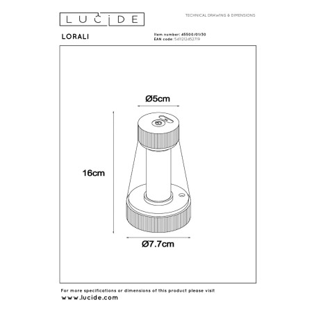Lampa stołowa LORALI 45500/01/30 Lucide
