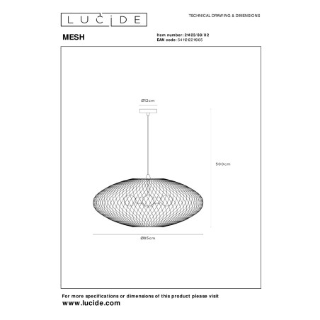 Lampa wiszšca MESH 21423/88/02 Lucide