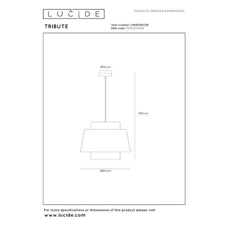 Lampa wiszšca TRIBUTE 21435/60/38 Lucide