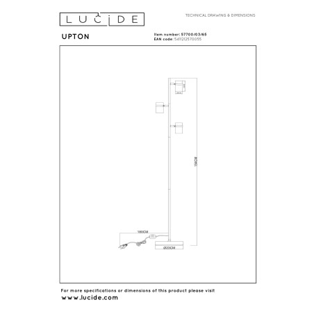 Lampa podłogowa UPTON 57700/03/65 Lucide
