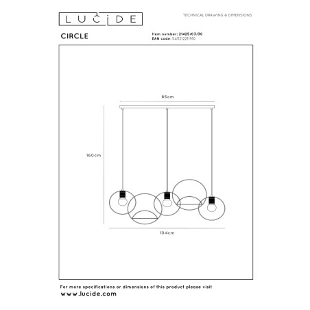 Lampa wiszšca CIRCLE 21425/03/30 Lucide
