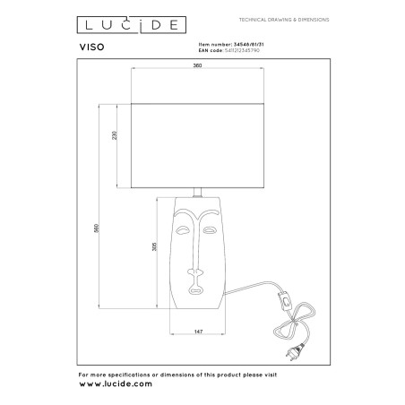 Lampa stołowa VISO 34548/81/31 Lucide