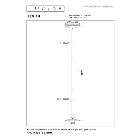 Lampa podłogowa ZENITH 19791/20/31 Lucide
