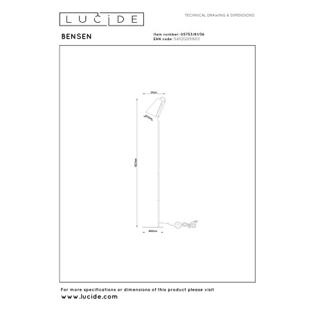 Lampa podłogowa BENSEN 05753/81/36 Lucide