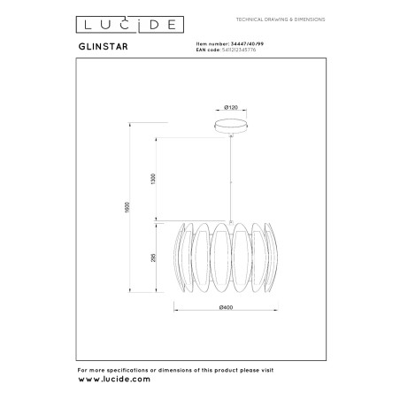 Lampa wiszšca GLINSTAR 34447/40/99 Lucide