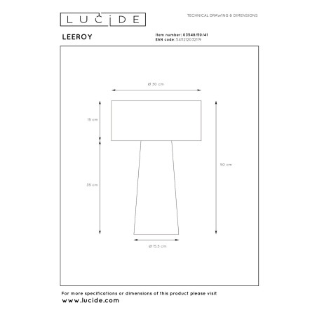 Lampa stołowa LEEROY 03548/50/41 Lucide