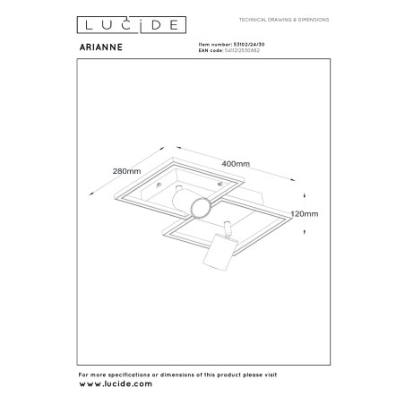 Plafon ARIANNE 53102/24/30 Lucide