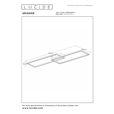 Plafon ARIANNE 53104/22/30 Lucide